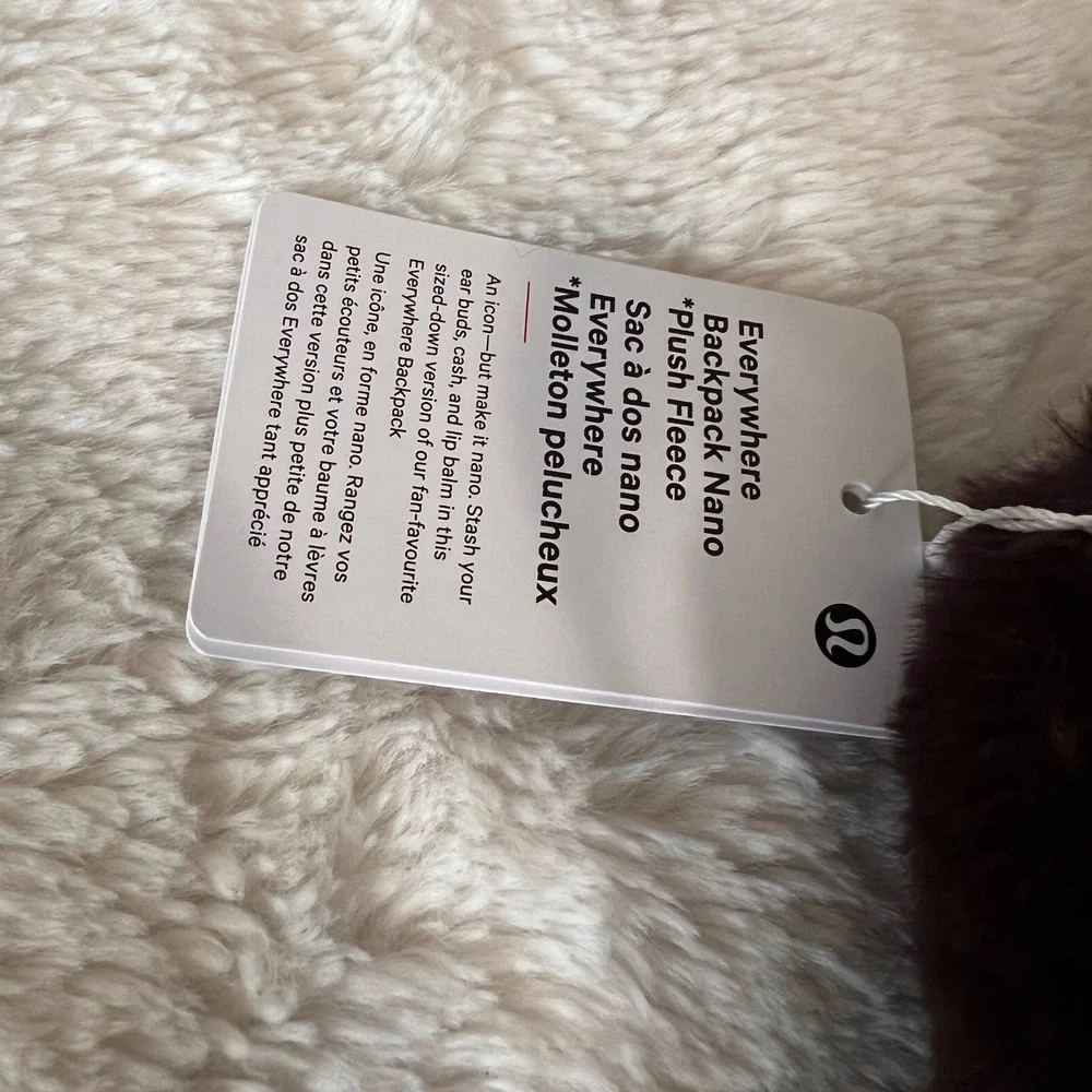 Lululemon Everywhere Nano Backpack Plush Fleece Black Plum Gold Womens Accessory